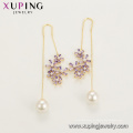 E-717 xuping venta de moda flor y bola diseño 14k color oro zircon damas pendientes pendientes